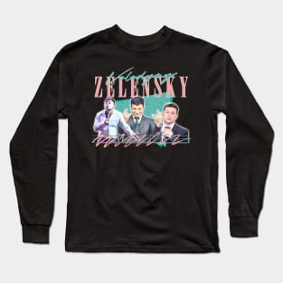 Zelensky Ukraine / Retro Fan Art Design Long Sleeve T-Shirt